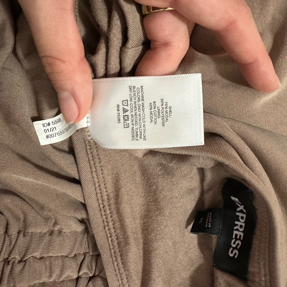 Express Tan Ruched Skirt - Picture 4 of 6